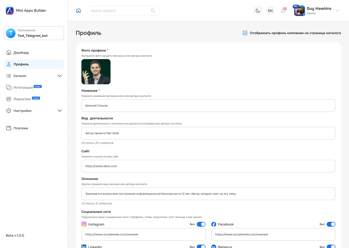 Telegram Mini Apps Builder – Create Mini and Web Apps Without Coding